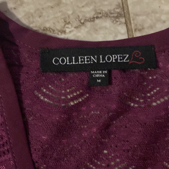 NWOT Colleen Lopez Dark Purple Open Shrug  Open Detail. HSN - Picture 3 of 6